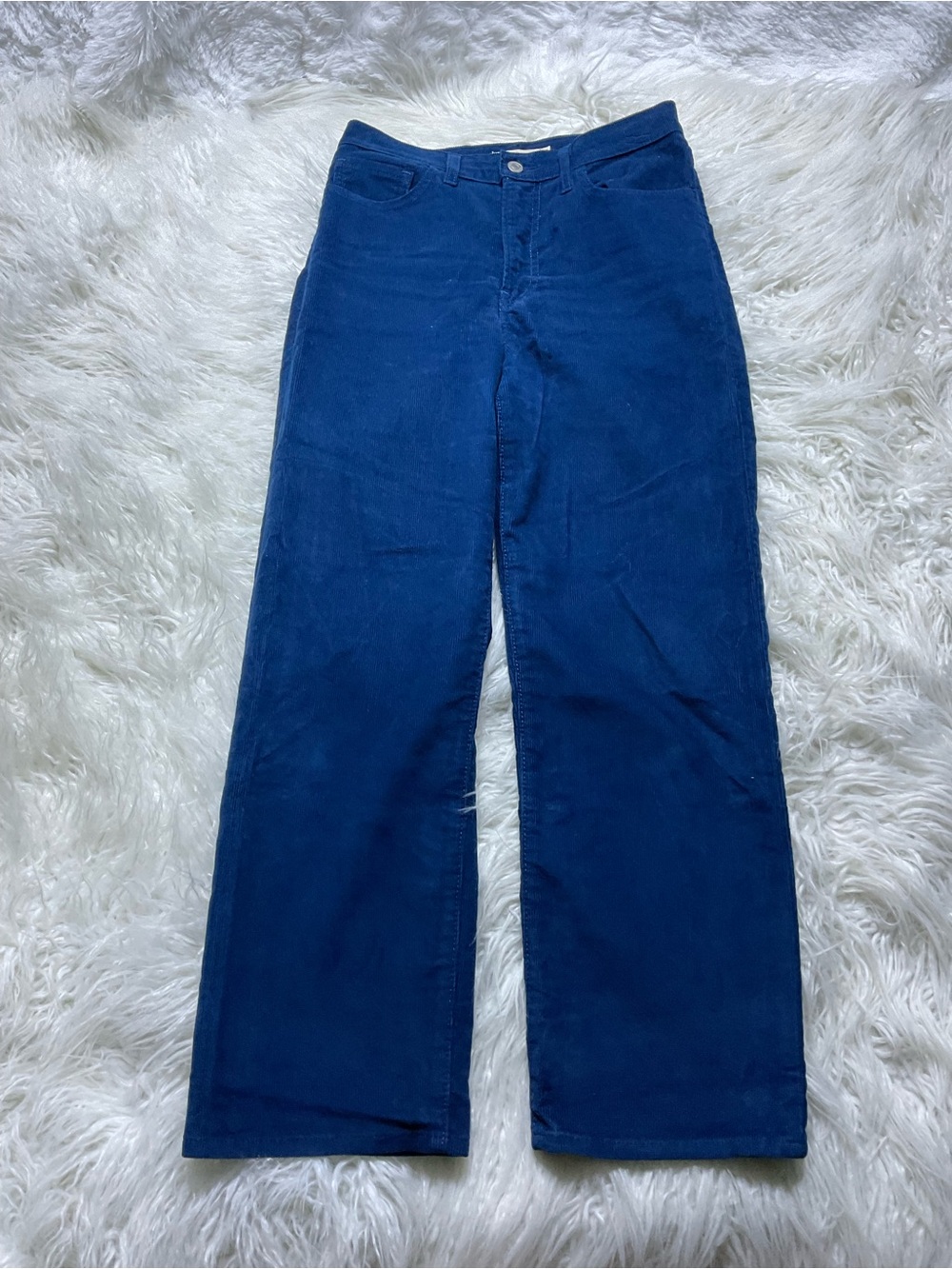 Levi’s Premium Ribcage Straight Ankle Corduroy Women's Pants - Gibralter Sea